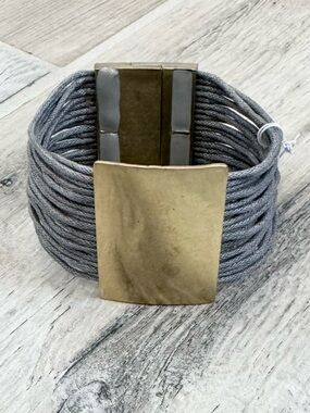 Caracol Grey Multiple Strand Gold Accent Bracelet